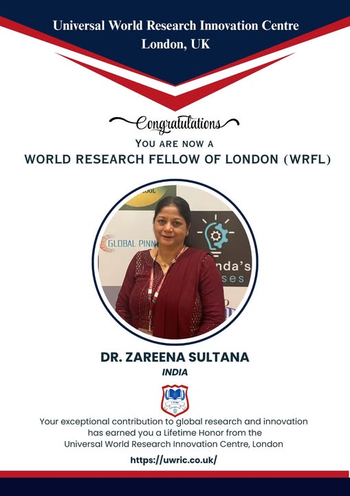 Dr. Zareena Sultana - Award Ceremony